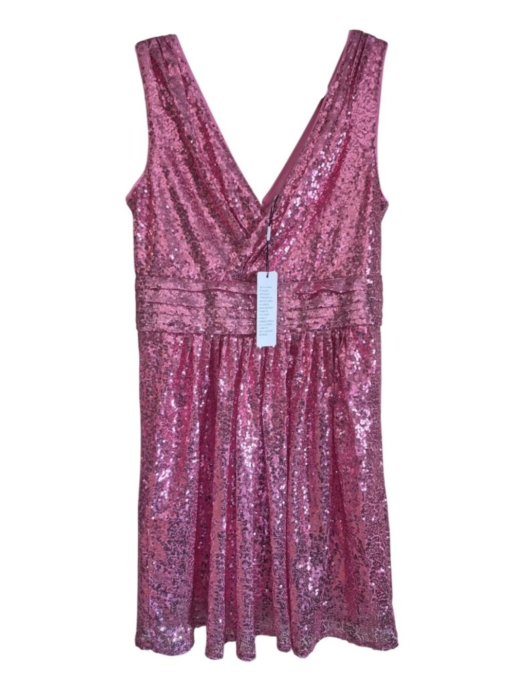 Pink Sequin Sleeveless Party Dress Size S